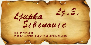 Ljupka Sibinović vizit kartica